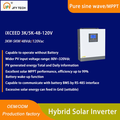 Inversor solar híbrido con entrada fotovoltaica de 80V-320V y salida fotovoltaica de 5KW 120Vac