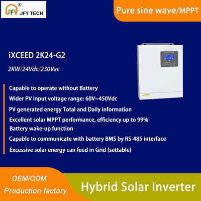 Inversor solar híbrido con batería de 24V Entrada y 2KW 230Vac Salida